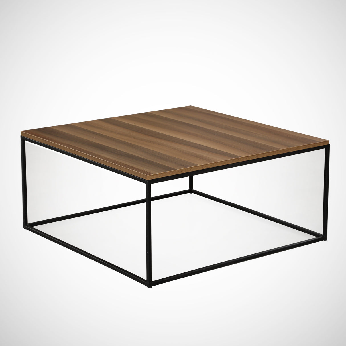 Square Coffee Table 75x75 cm Pola - Walnut Melamine