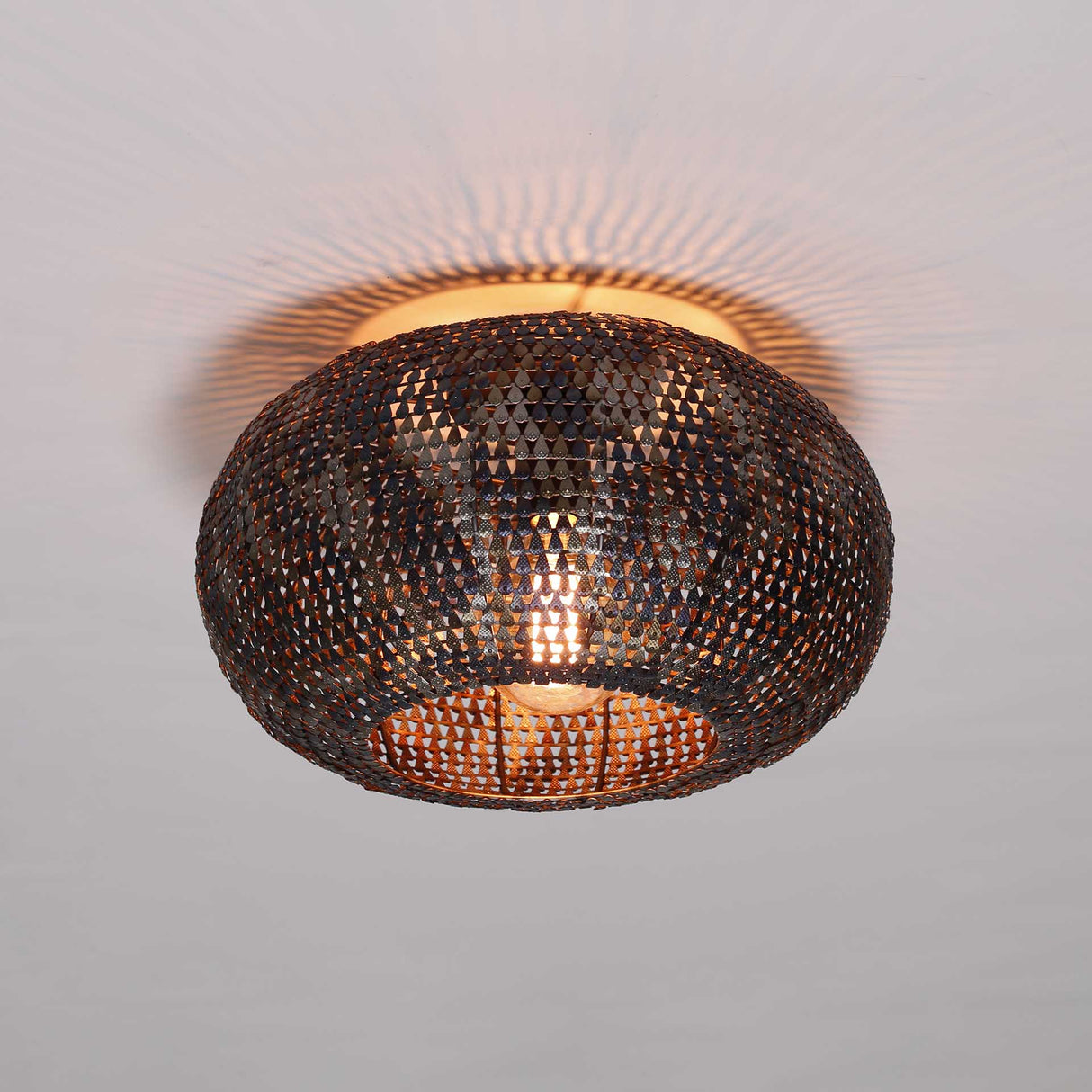 Ceiling lamp Alfie Metal Black Brown