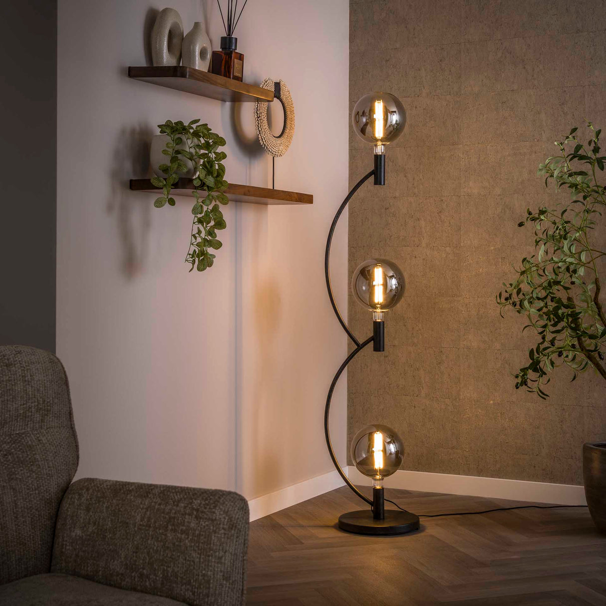 Floor lamp Niro 3-light black