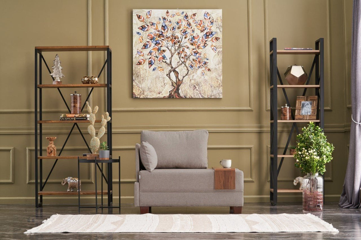 Armchair left fly beige