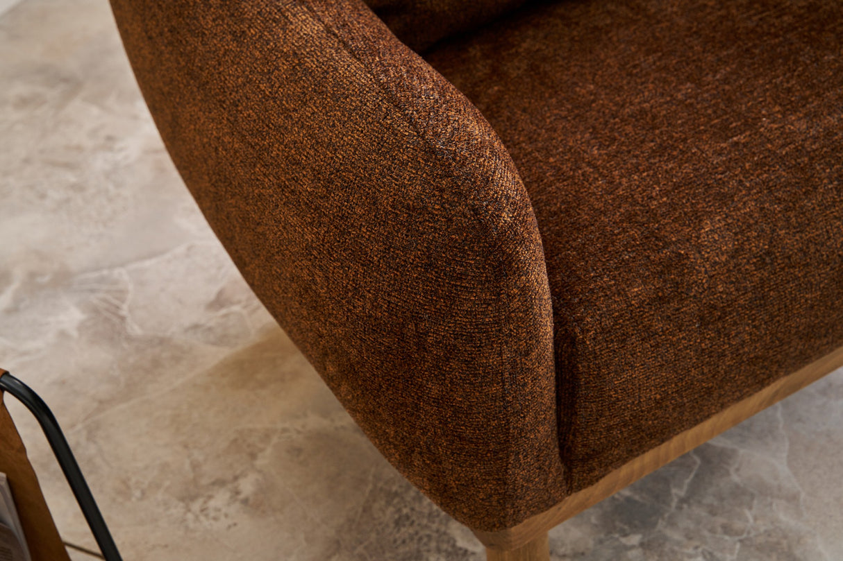 Armchair rens brown copper-colored