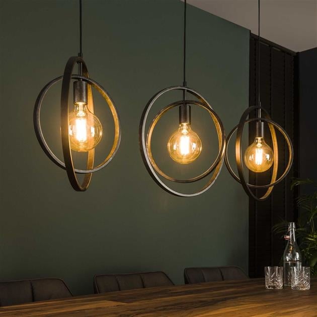 Hanging lamp Otan DH Interior Charcoal LxWxH 129x46x11 Metal Atmospheric photo diagonal front view