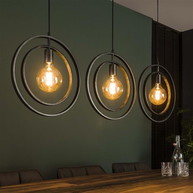 Hanging lamp Otan DH Interior Charcoal LxWxH 129x46x11 Metal Atmospheric photo diagonal front view