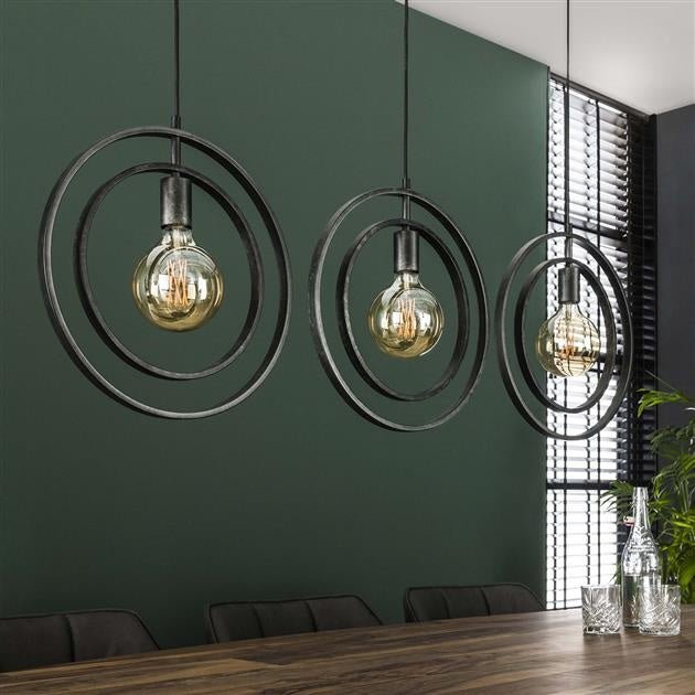 Hanging lamp Otan DH Interior Charcoal LxWxH 129x46x11 Metal Atmospheric photo diagonal front view