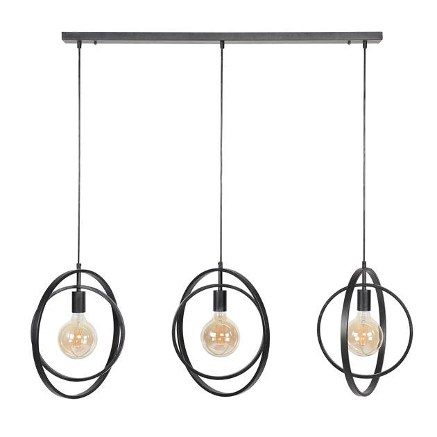 Hanging lamp Otan DH Interior Charcoal LxWxH 129x46x11 Metal White photo front view