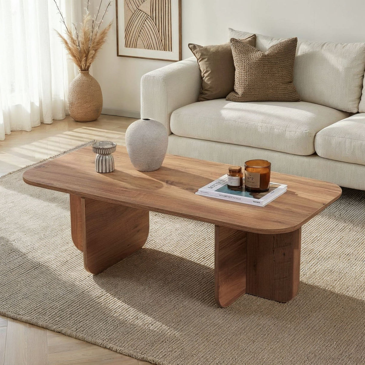 Akira coffee table in Atlantic Pine 120 cm Melamine-coated wood