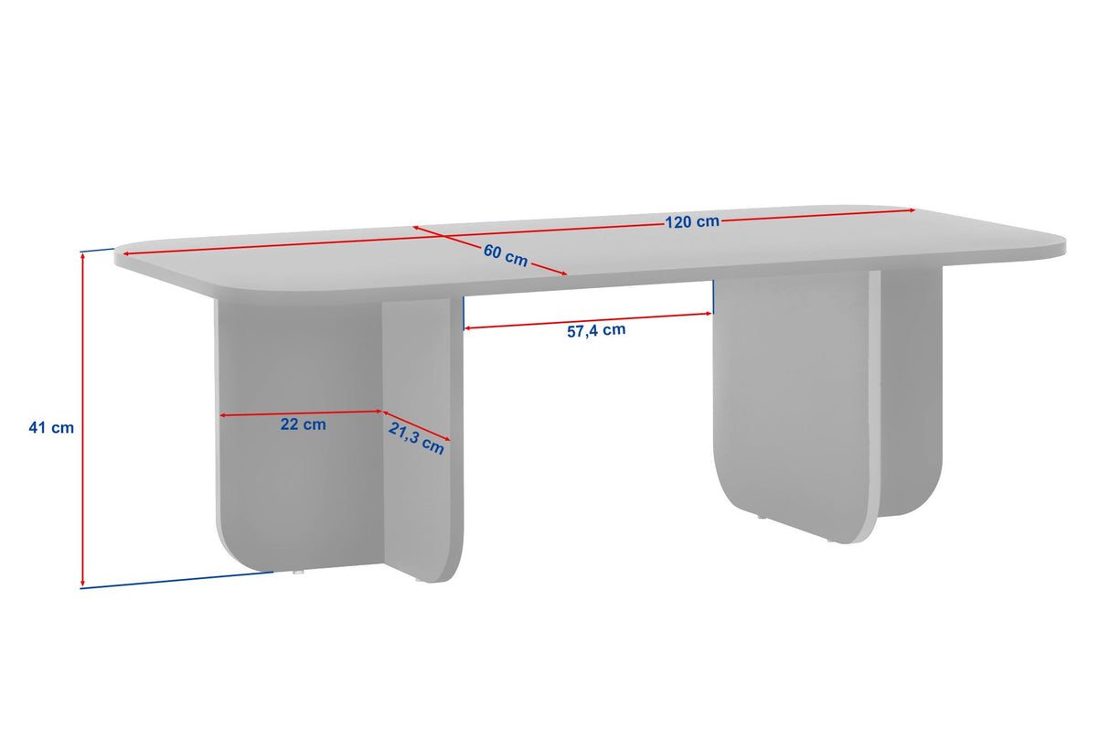 Akira coffee table in Atlantic Pine 120 cm Melamine-coated wood