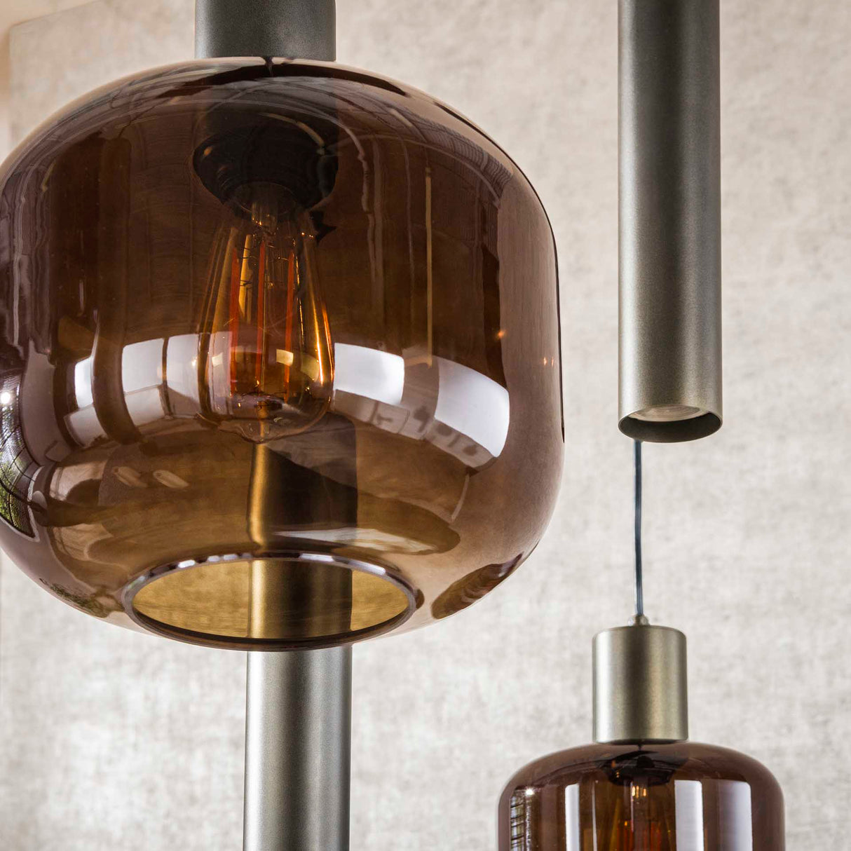 Pendant lamp Dax 7-lights brown 105 cm