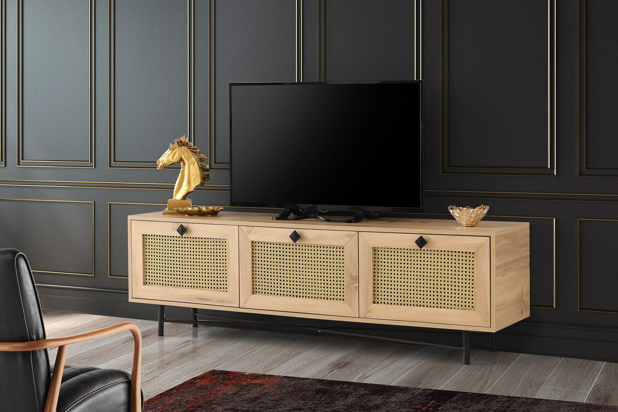 TV Furniture Japandi Alcazar Oak Melamine 180x60x40 cm