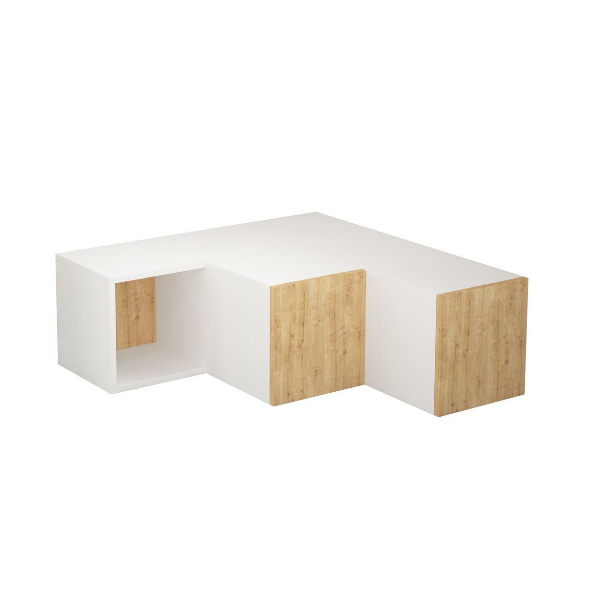 TV Meubels - TV Meubel Compact Wit Eik Melamine 90x32x92 cm - Dimehouse