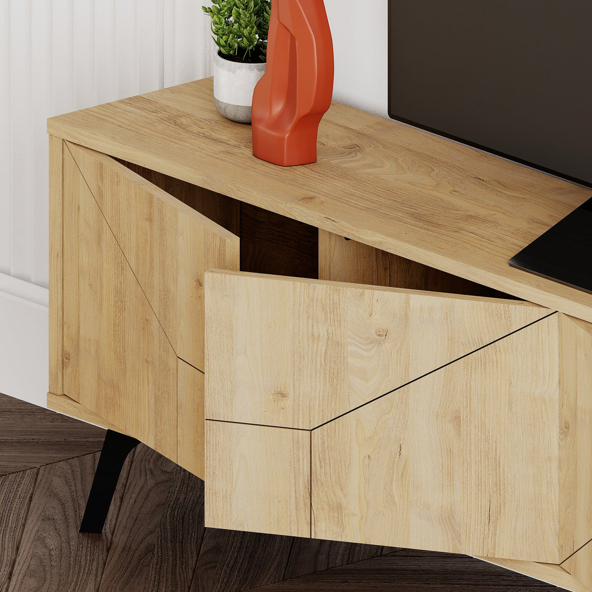 TV Meubels - TV Meubel Dune Eik Melamine 180x50x29,6 cm - Dimehouse