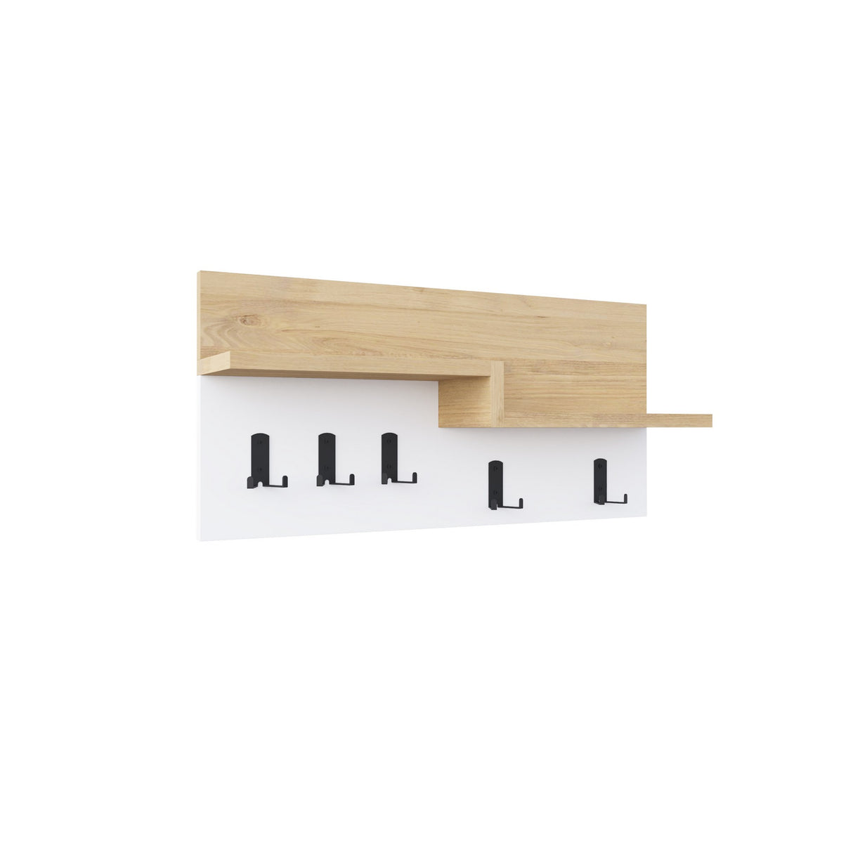 Coat racks - Coat rack Oak wood Melamine - 5 - Angled White - 65 cm - Lagona - Dimehouse