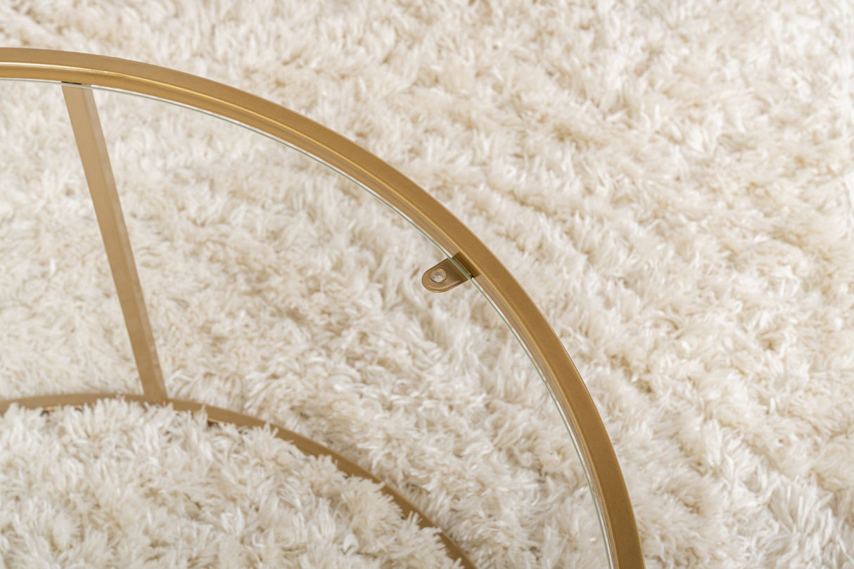 Modern Round Coffee Table Uru Gold - Glass - 80 cm