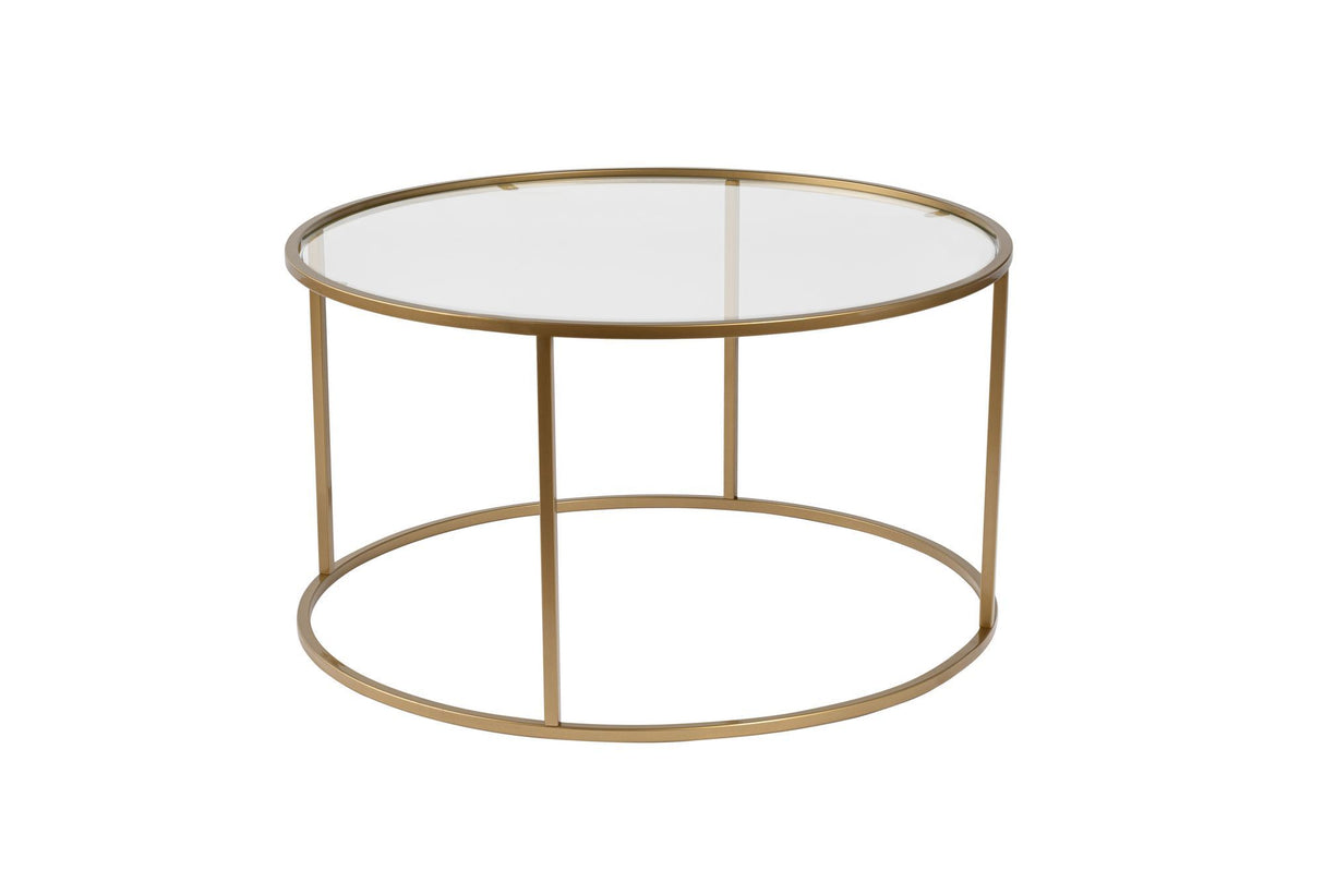 Modern Round Coffee Table Uru Gold - Glass - 80 cm