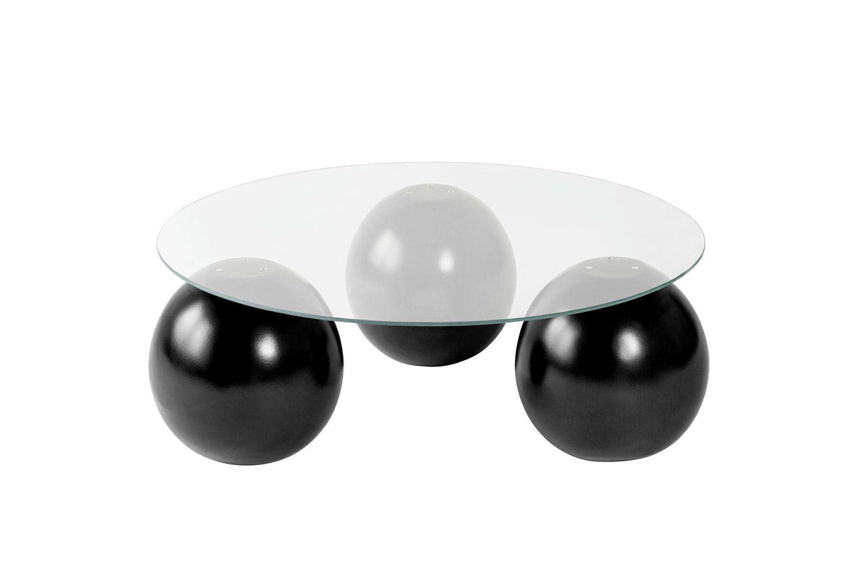Miro coffee table black and transparent 85x85 cm tempered glass Black Transparent Tempered glass