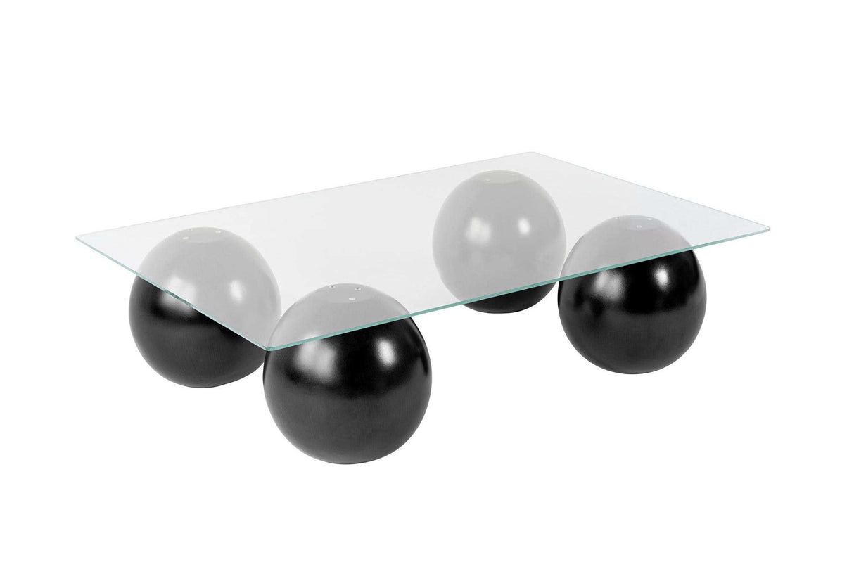 Coffee table Sera black transparent tempered glass 110x75x30 cm Black Transparent Tempered glass