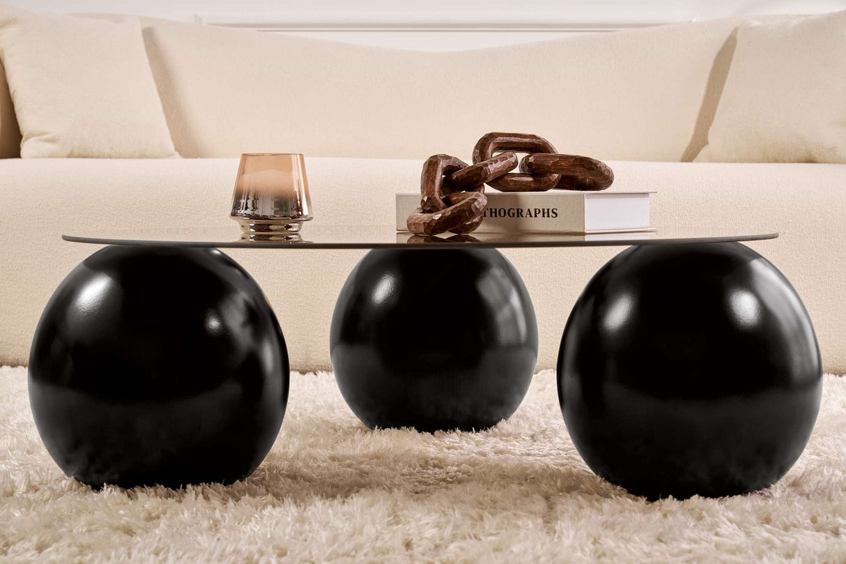 Coffee table Miro Tempered glass 85x85 cm Black Bronze Black Bronze Tempered glass