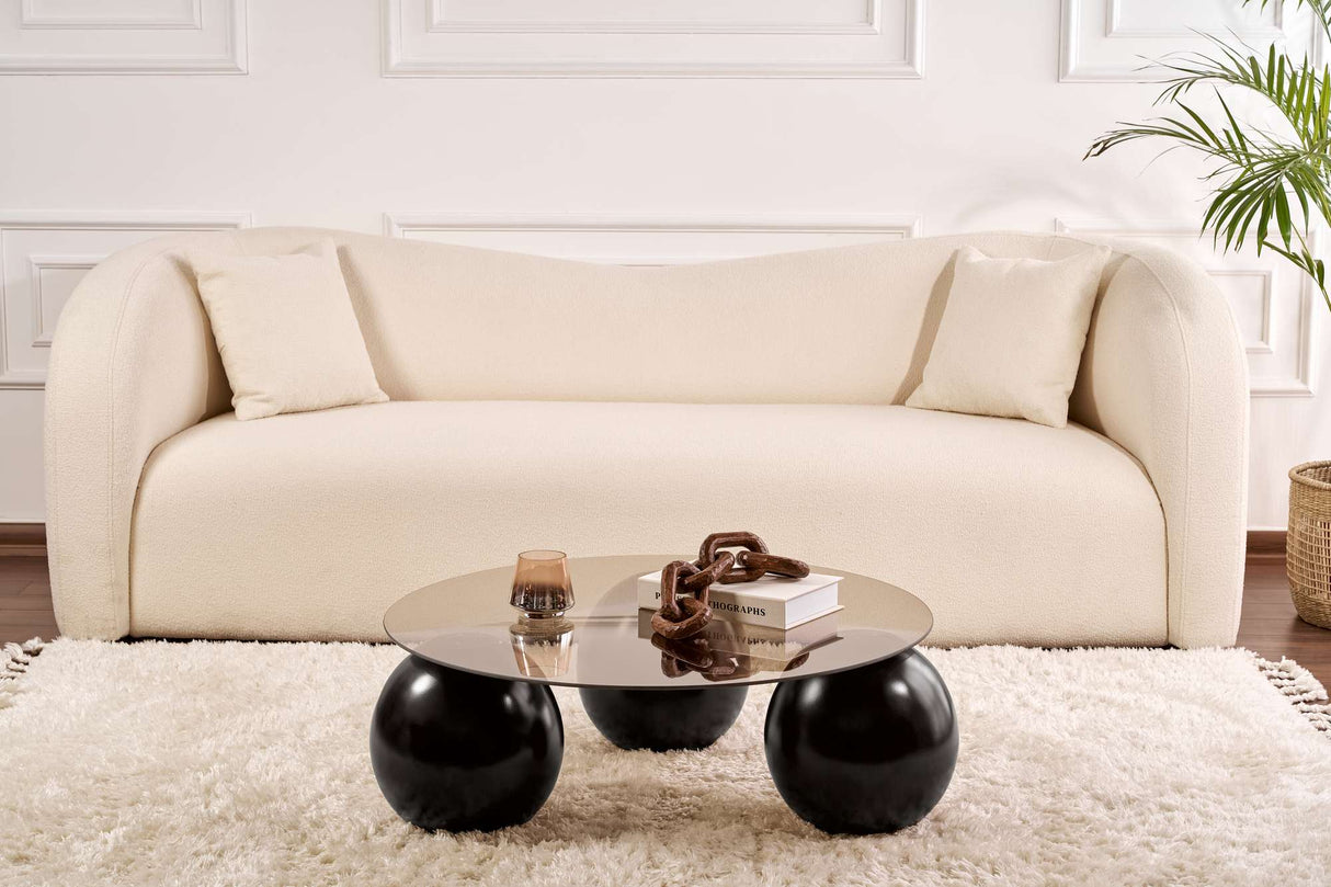 Coffee table Miro Tempered glass 85x85 cm Black Bronze Black Bronze Tempered glass