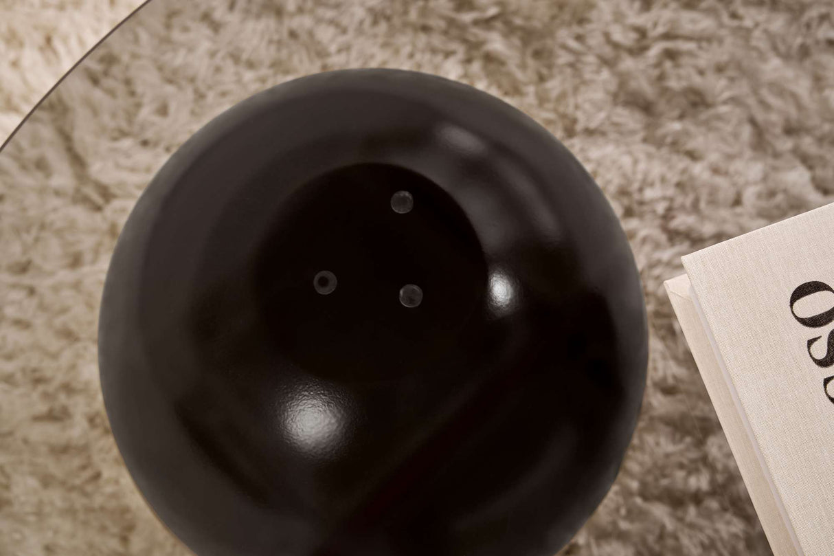 Coffee table Miro Tempered glass Black Gray 85x85 cm Black Gray Tempered glass