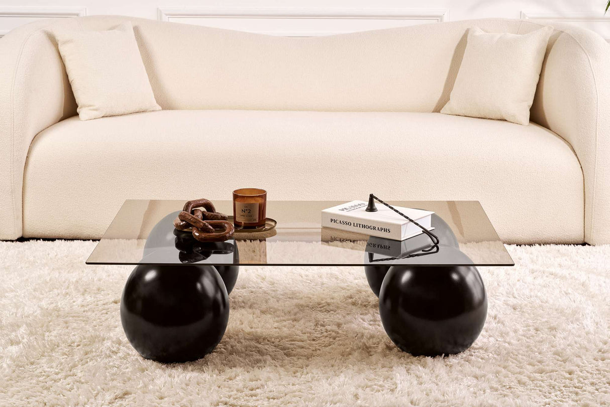 Sera coffee table with tempered glass 110x75x30 cm black bronze Black Bronze Tempered glass
