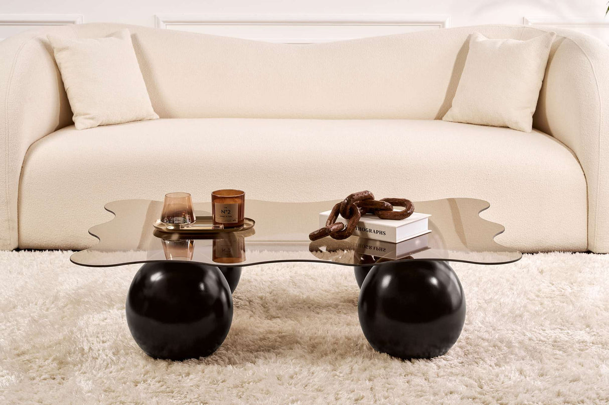 Coffee table Noxa Black Bronze 120x80 cm Tempered glass