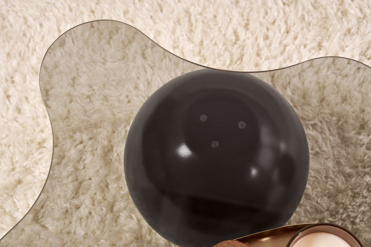 Noxa coffee table black and gray 120x80 cm Black Grey Tempered glass