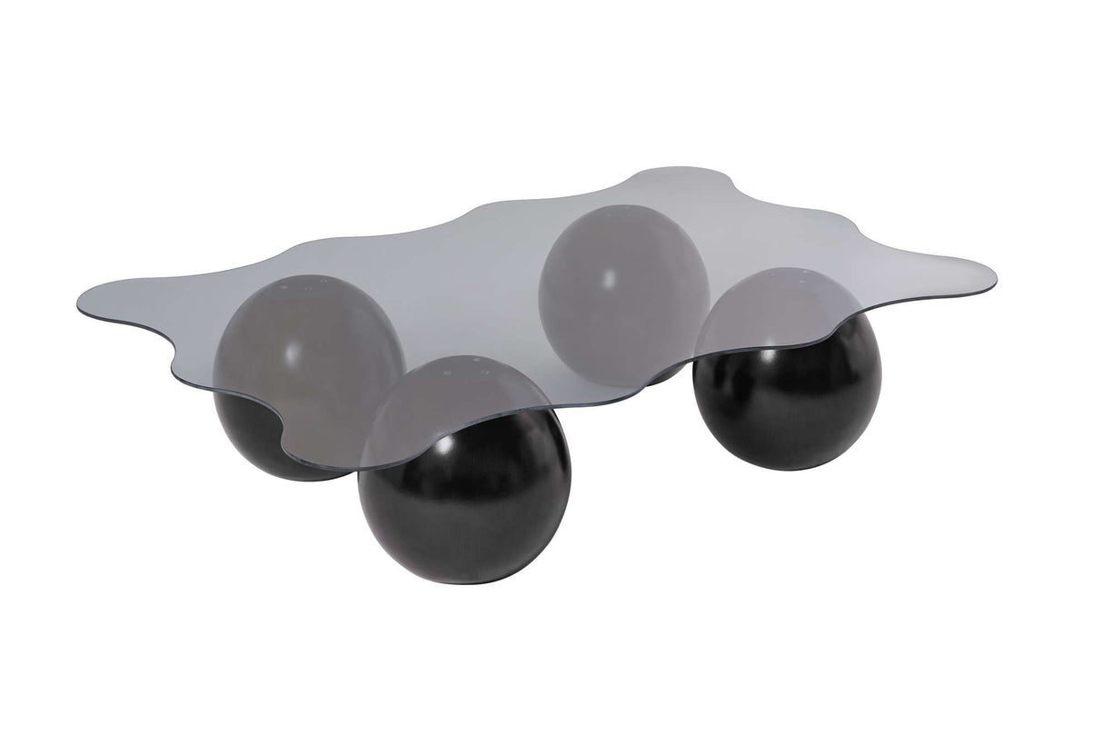 Noxa coffee table black and gray 120x80 cm Black Grey Tempered glass