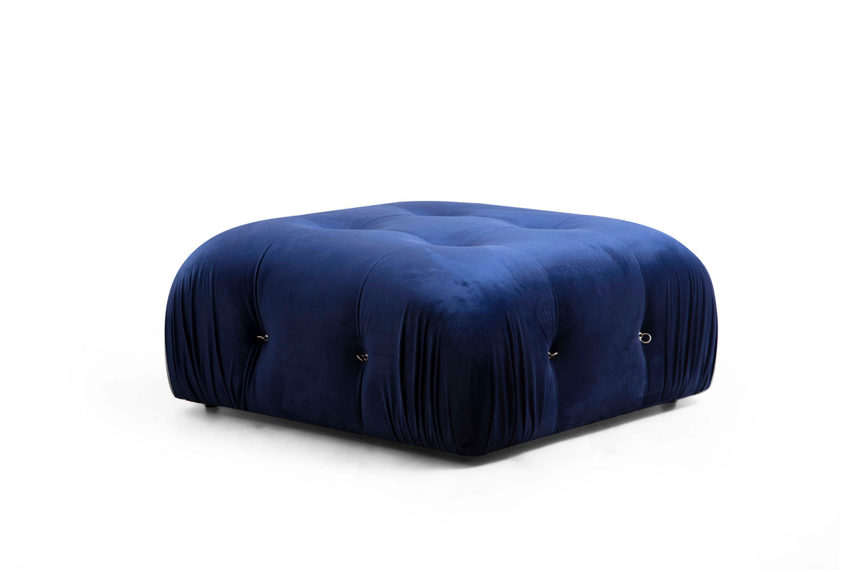 Modular XXL corner sofa Bubble with ottoman - velvet blue
