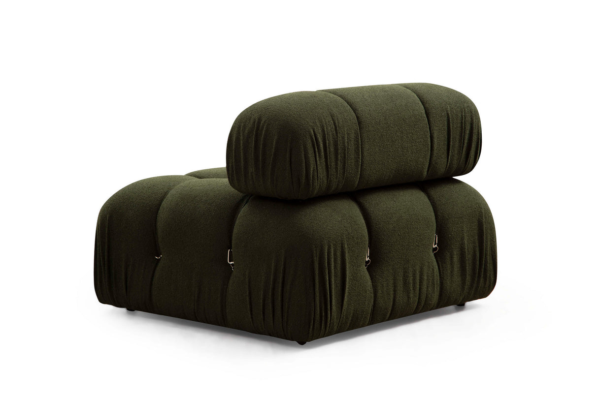 Modular XXL corner sofa Bubble with ottoman - velvet green