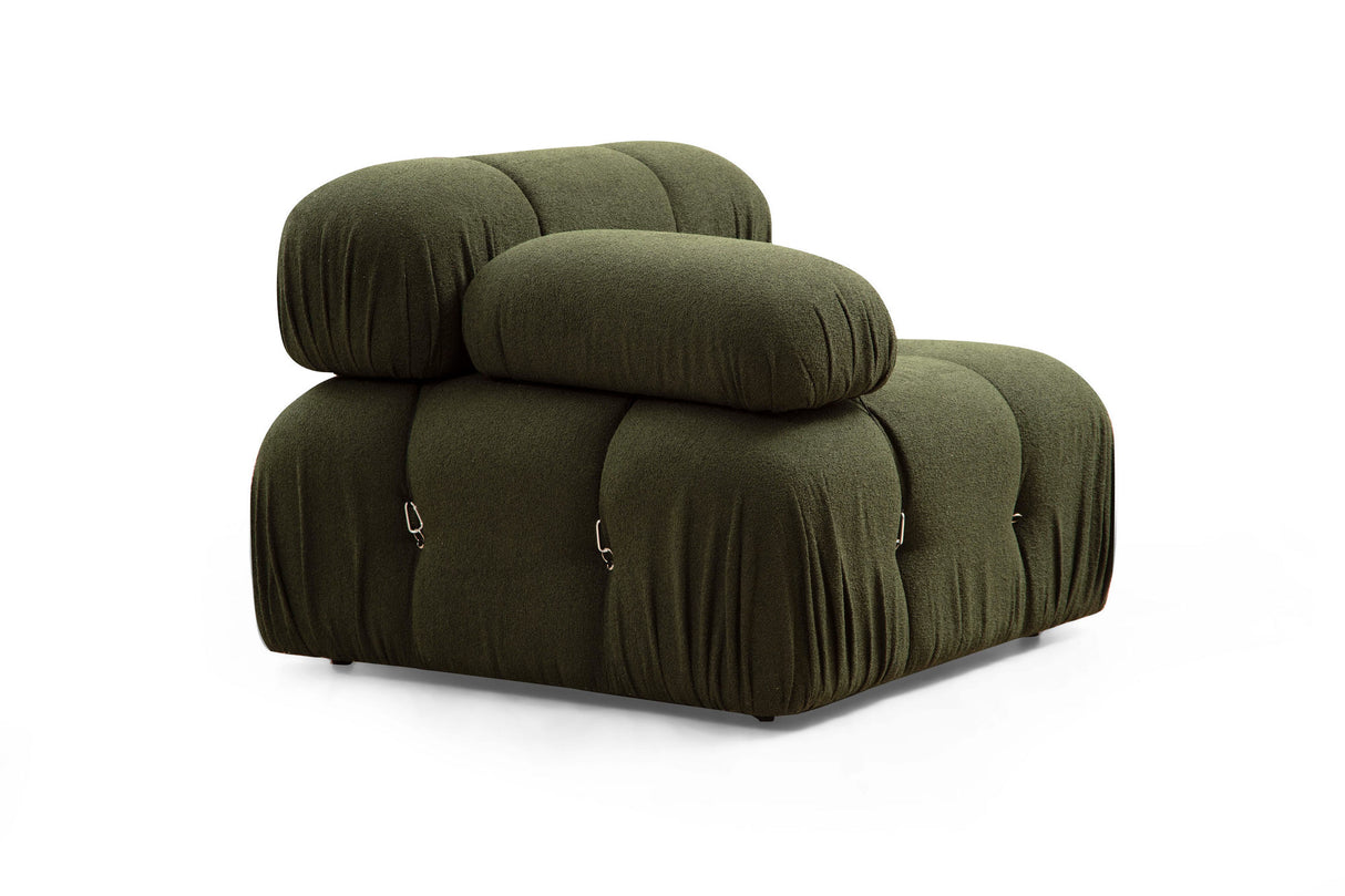 Modular XXL corner sofa Bubble with ottoman - velvet green