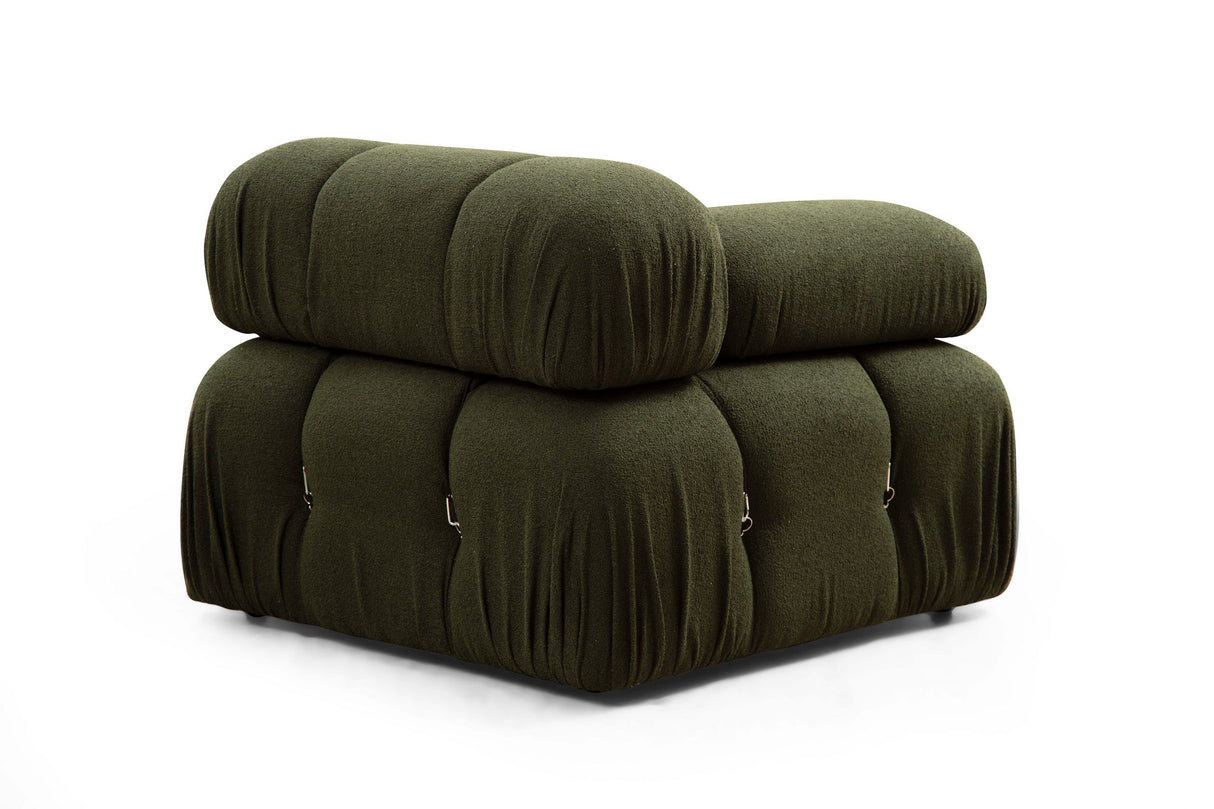 Modular XXL corner sofa Bubble with ottoman - velvet green