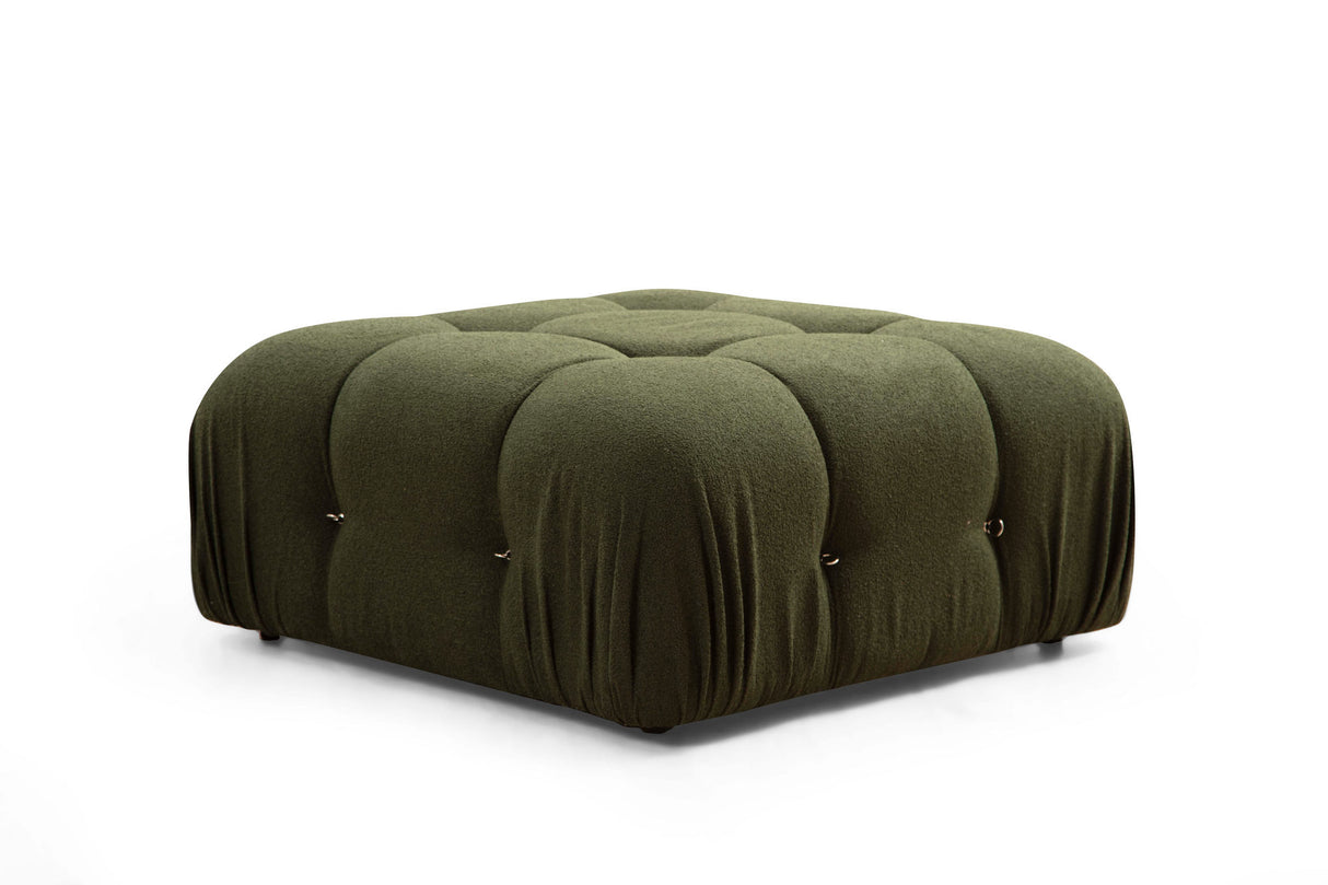 Modular XXL corner sofa Bubble with ottoman - velvet green