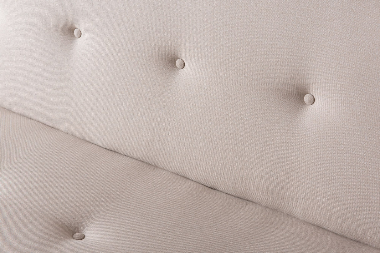 3-Seater Sofa Bed Zoly Cream Fabric - 180 cm - Without Armrests - Quilted