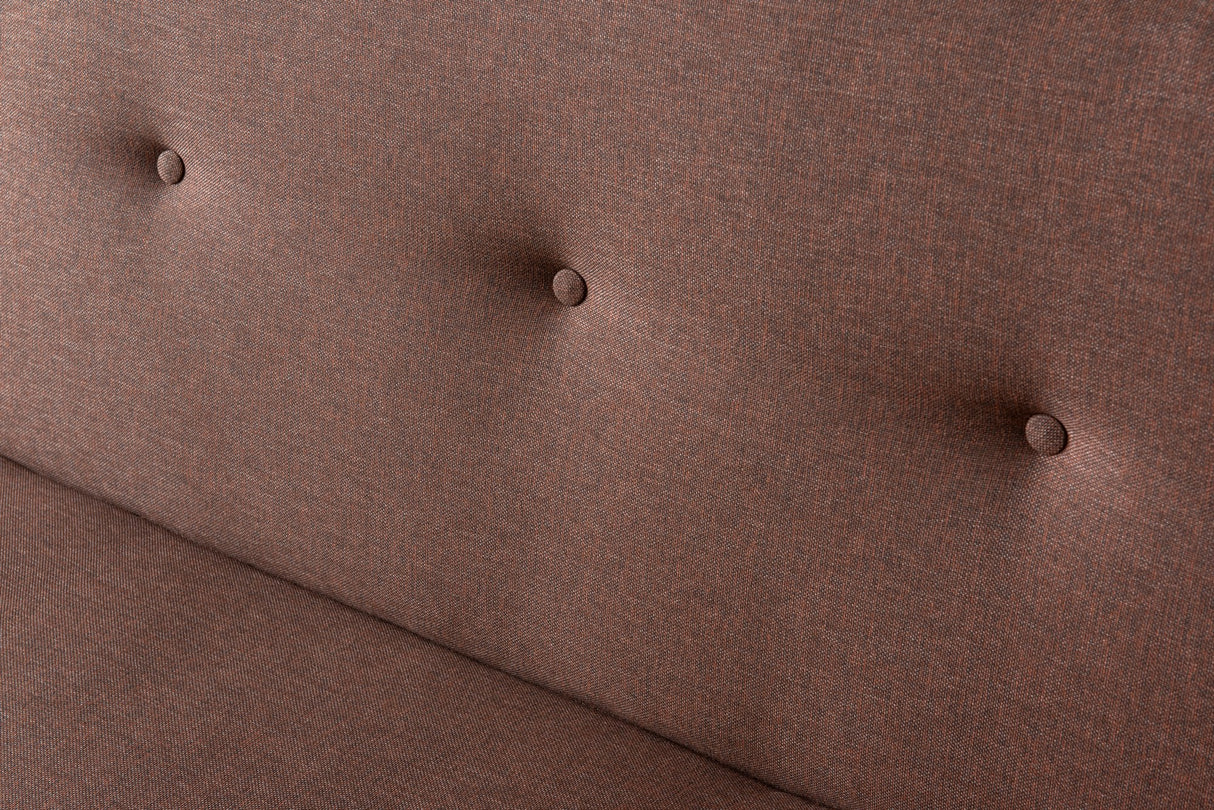 3-Seater Sofa Bed Zoly Brown Fabric - 180 cm - Without Armrests - Button-Tufted