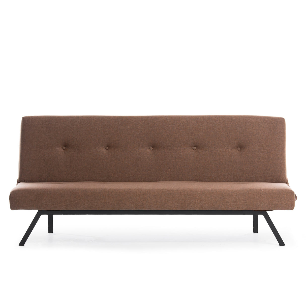 3-Seater Sofa Bed Zoly Brown Fabric - 180 cm - Without Armrests - Button-Tufted