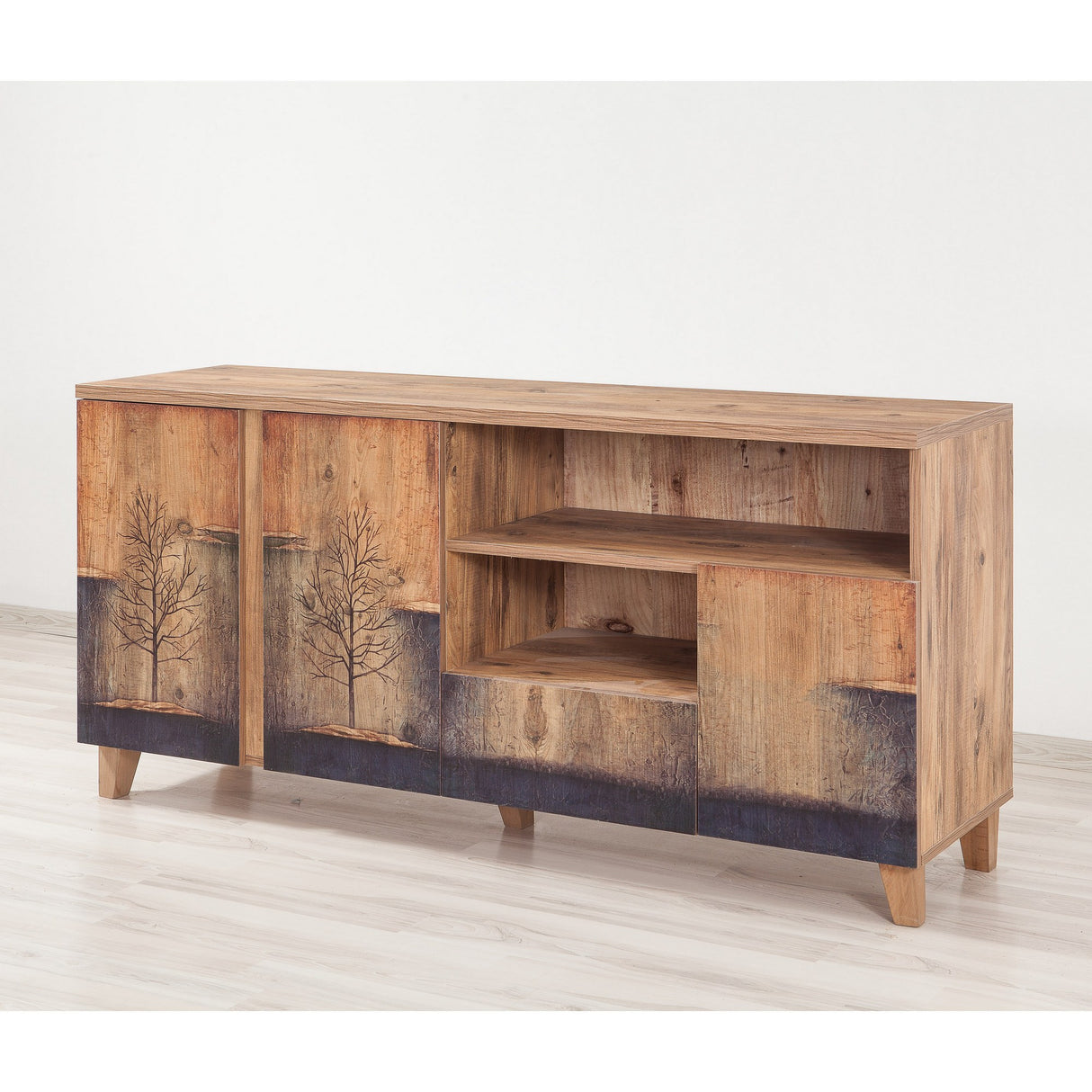 TV Meubels - Dressoir Marina Mila Atlantisch Dennenhout Melamine 160x76x45 cm - Dimehouse