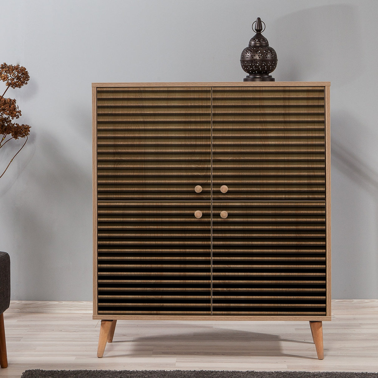 Wandkasten - Wandkast Multilux Sonoma Eik Melamine 95x111x36 cm - Dimehouse