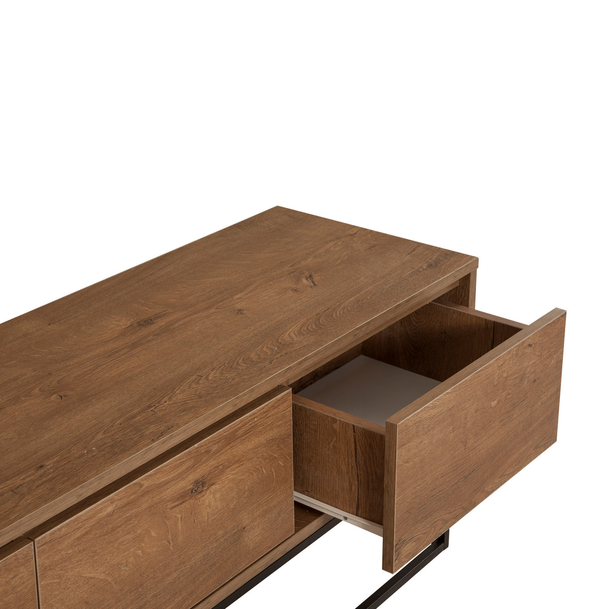 TV Meubels - TV Meubel Milo Walnoot Zwart Melamine 140x50x40 cm - Dimehouse