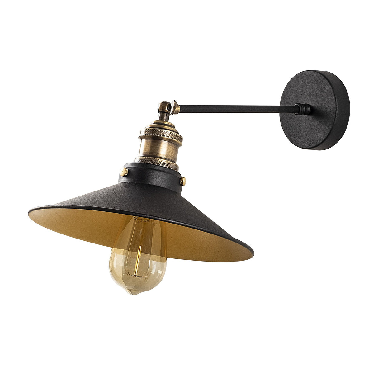 Wall lamp Black Gold Metal Forge