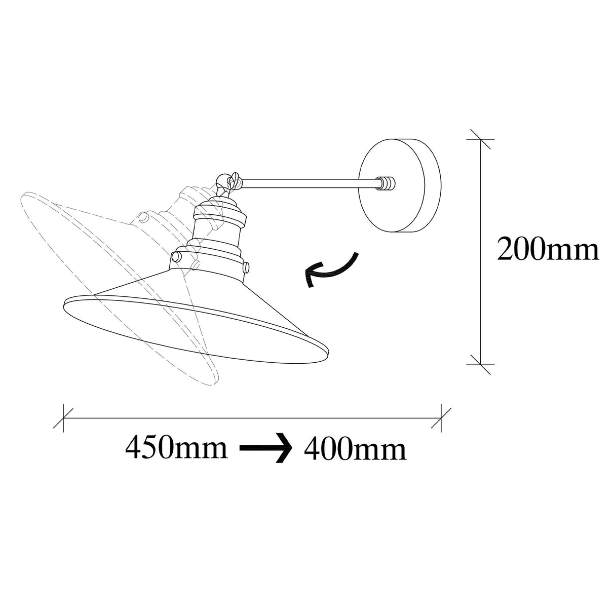 Wall lamp Black Gold Metal Forge