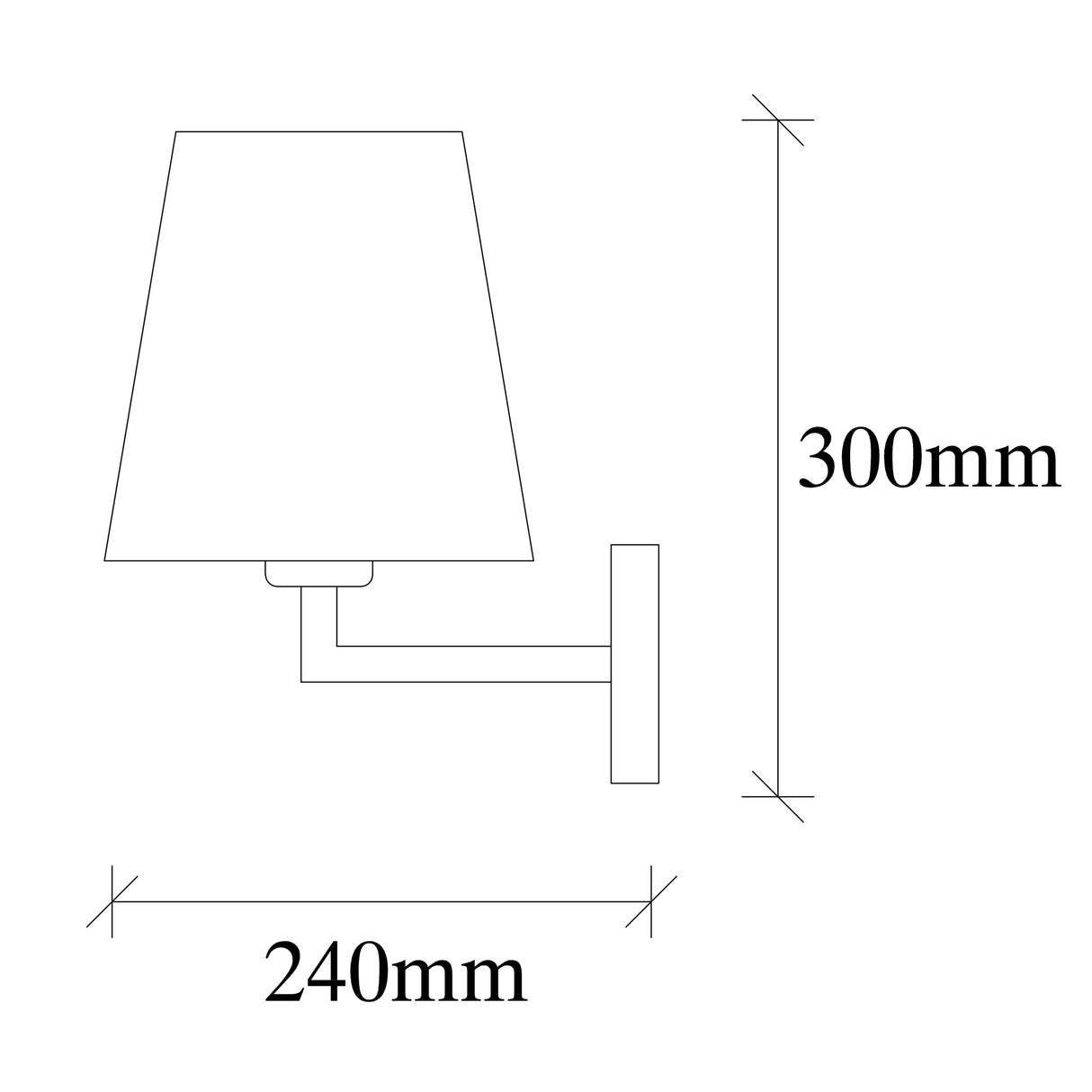 Wall lamp White Fabric Ashburn
