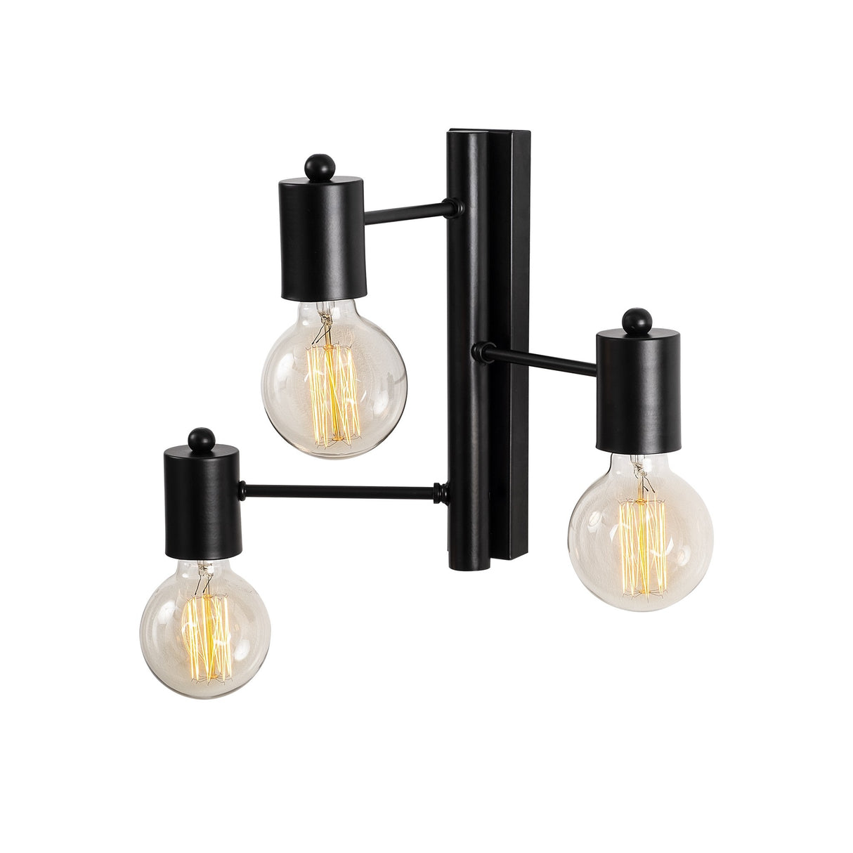 Wall lamp 3-light Black Metal Brisa