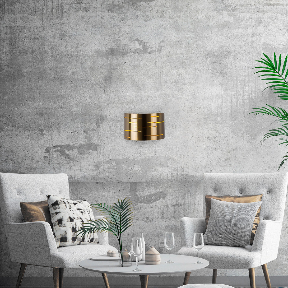 Wall lamp 1-light Bronze-colored Metal Mesa