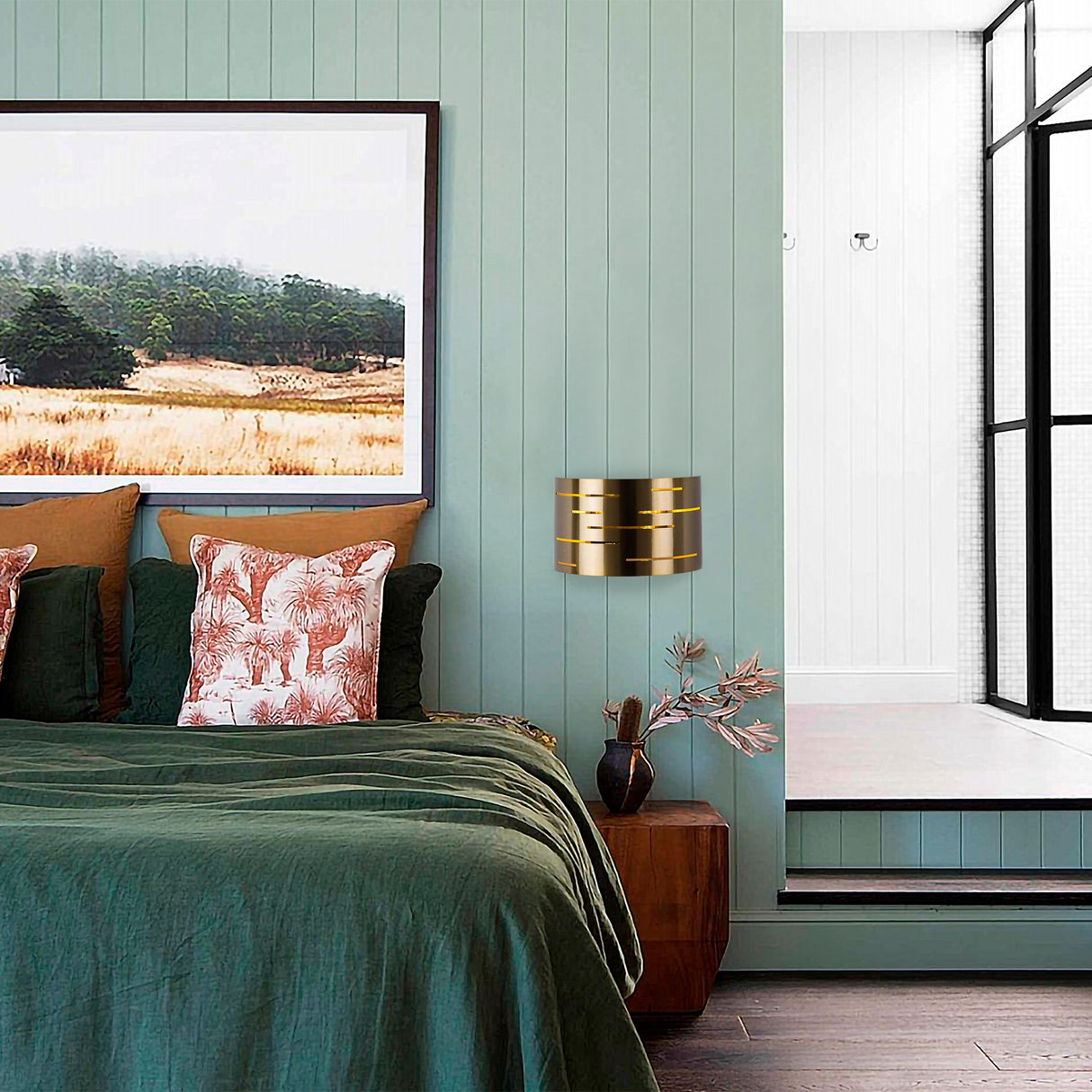 Wall lamp 1-light Bronze-colored Metal Mesa