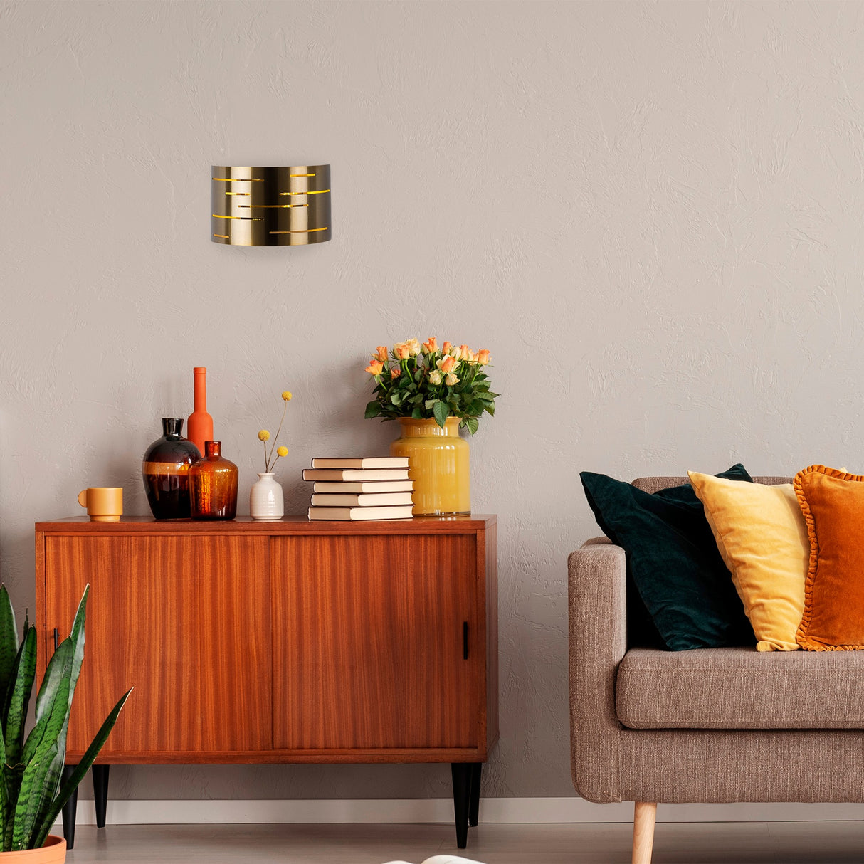 Wall lamp 1-light Bronze-colored Metal Mesa