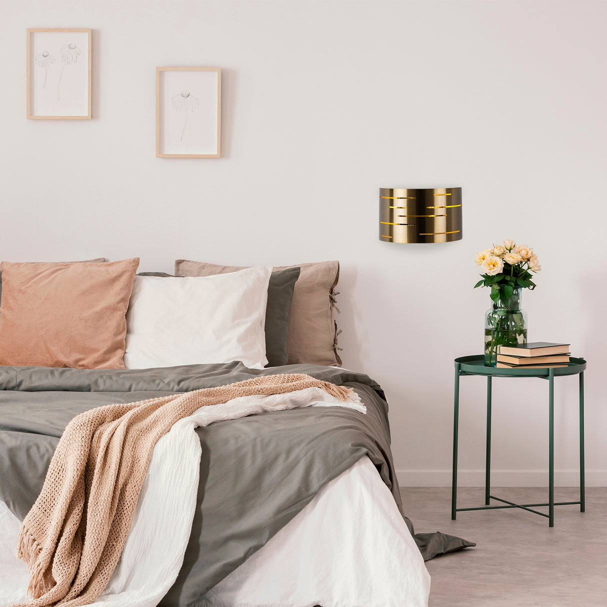 Wall lamp 1-light Bronze-colored Metal Mesa