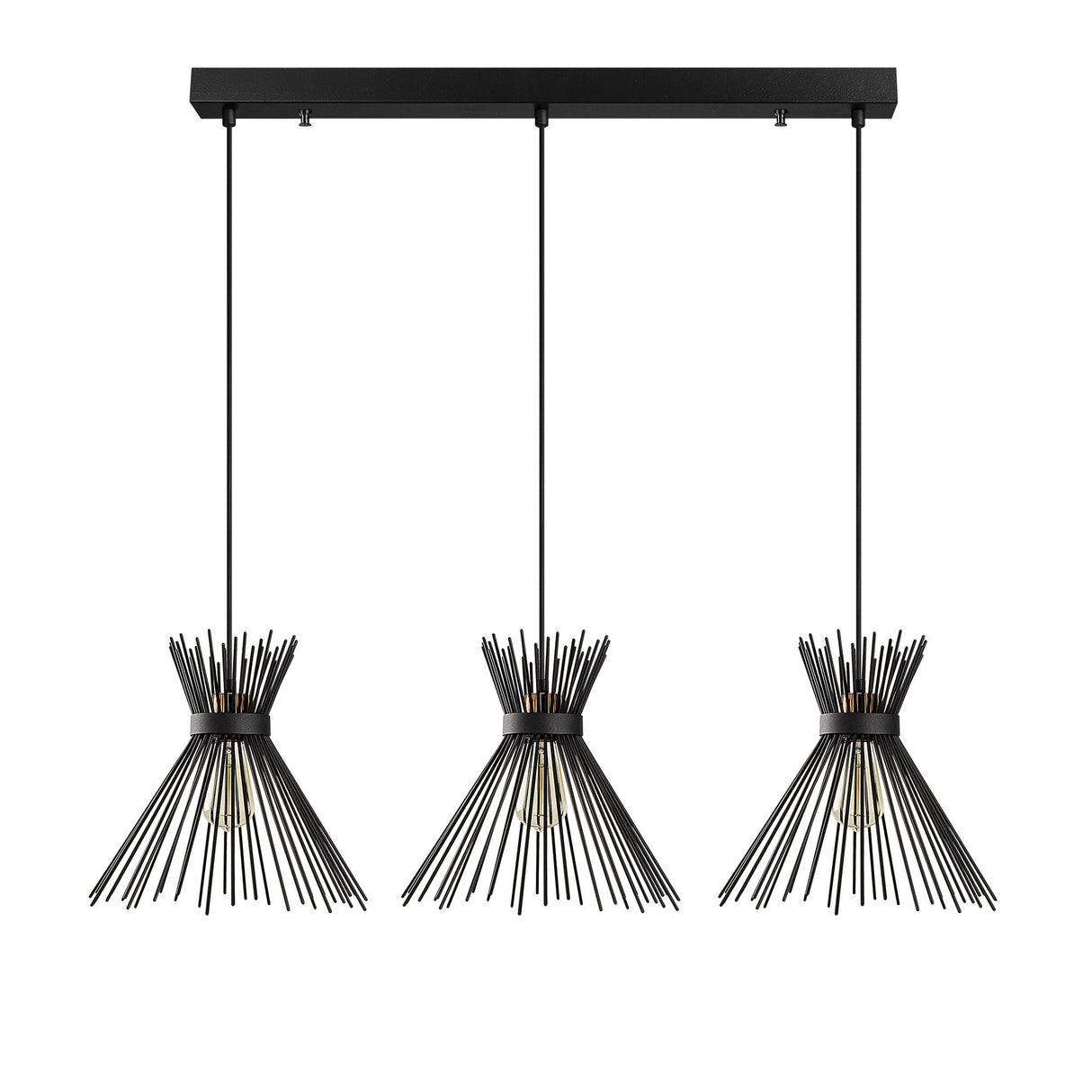 Pendant lamp 3-light Black Metal Lyric