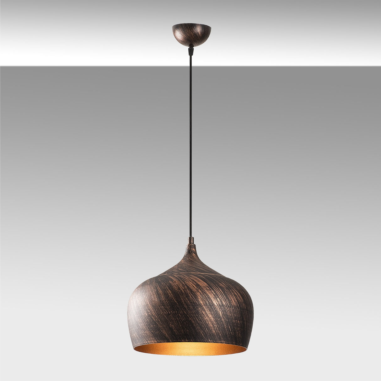 Copper-colored Metal Pendant Lamp Forge