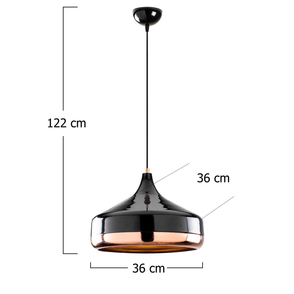Pendant lamp 1-light Black Copper Metal Grip