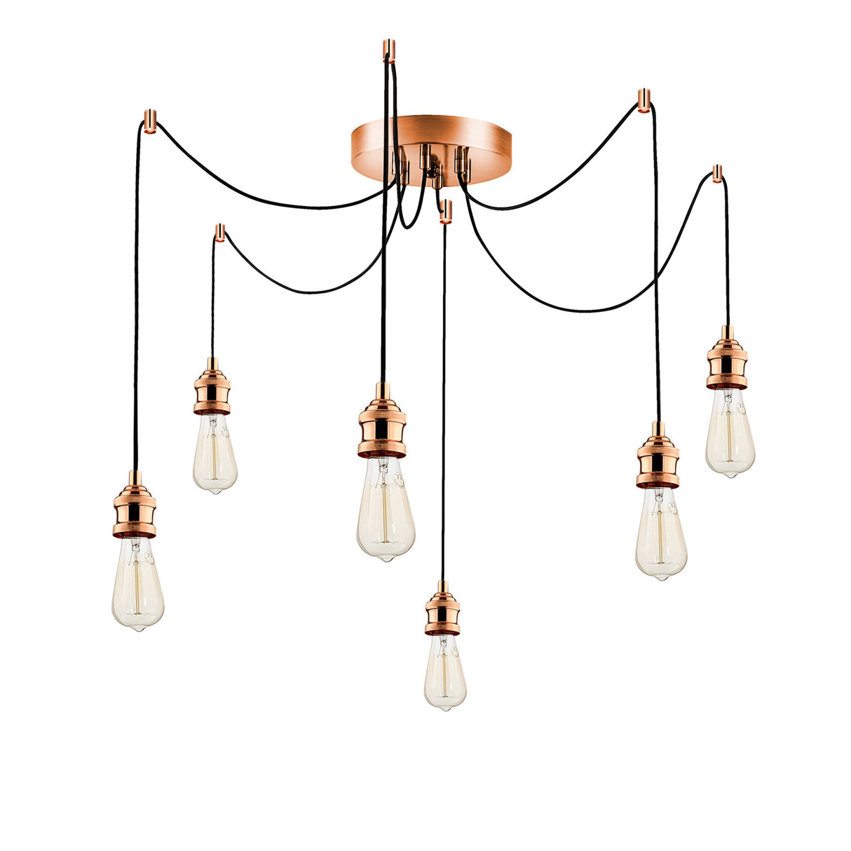 Pendant lamp 6-light Copper-colored Metal Maris
